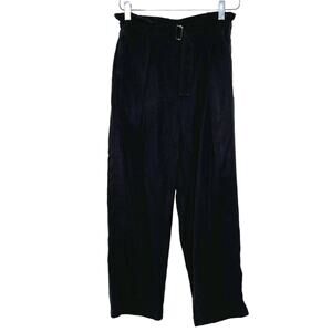 Arket 34 S Womens Black Relaxed Lyocell Trousers Paperbag Waist